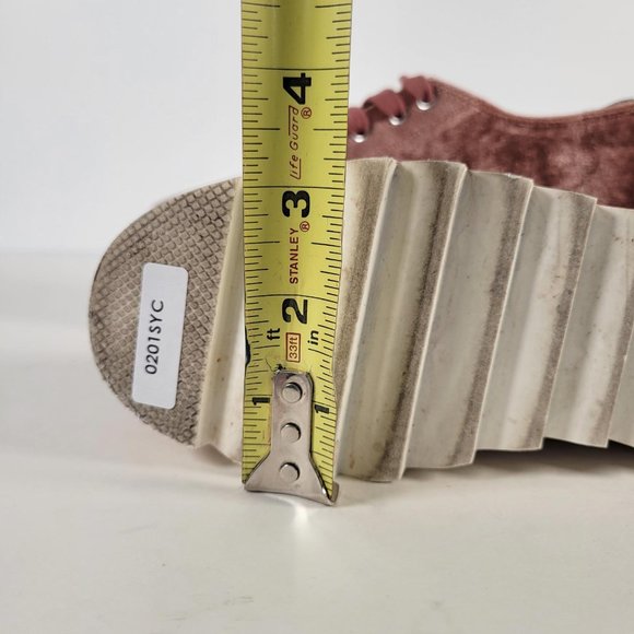 STEVE MADDEN Pink KORRIE Velour Cork Chunky Heel Lace Up Shoes Women Size 5.5 - Picture 11 of 11